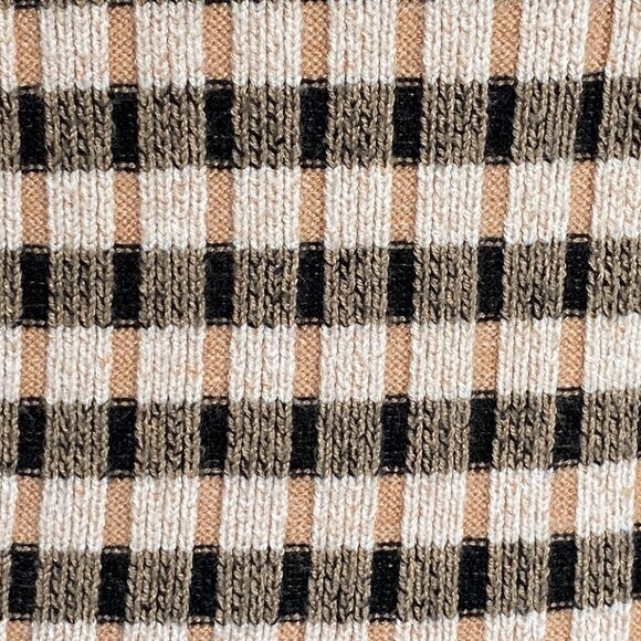 Maeve Anthropologie Striped Turtleneck Jumper Sz L Indie Grunge Fitted Plaid - Picture 2 of 13